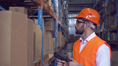 Employee scans the bar code