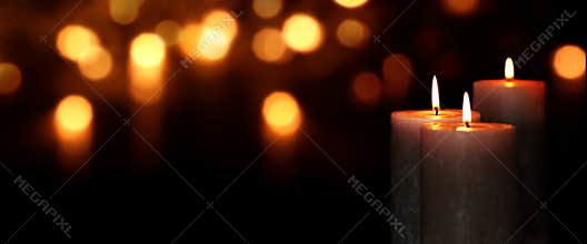 Candle lights in the darkness
