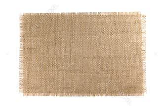 Burlap Fabric isolated on white background
