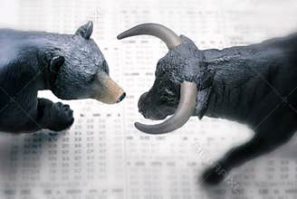Bull bear Wall Street