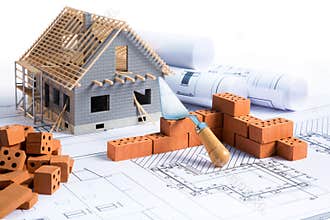 House in construction - project