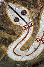 Aboriginal rock painting, rainbow serpent