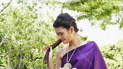 Thai woman dressing traditional.