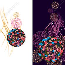Flower circle bright dot card
