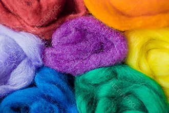 A Rainbow Of Colors of Wool Roving & Batting