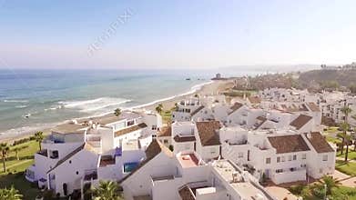 Aerial View from Flying Drone Over Hausing