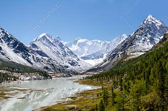 Akkem Lake and Belukha, Altai mountains, Russia