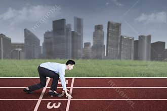 Businessman ready to compete for success