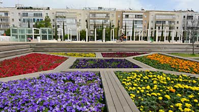 Habima Square in Tel Aviv, Israel