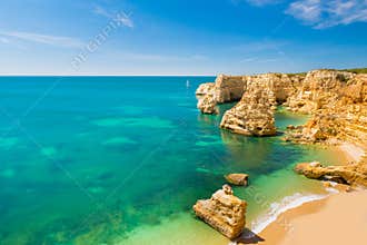Praia da Marinha - Beautiful Beach Marinha in Algarve, Portugal