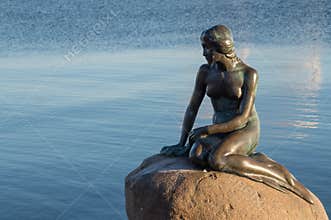 The bronze statue of the Little Mermaid, Copenhagen, Denmark