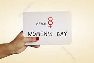 Text march 8 womens day in a signboard