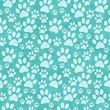 Teal Doggy Paw Print Tile Pattern Repeat Background