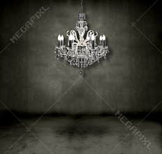 Crystal chandelier in a room