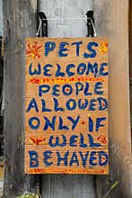 Funny Pets Welcome Sign
