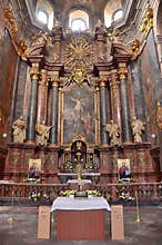 Lviv, Ukraine, September, 16, 2013. The interior of the Jesuit Church in Lviv