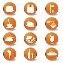 Food and beverages web icons
