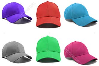 Group of the colorful fashion caps