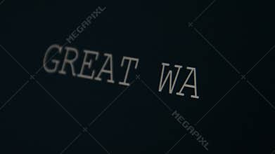 Typing word Great war