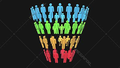Marketing Funnel Sales Diagram with People