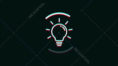 Lightbulb Business Creativity Icon Technology Glitch Fx