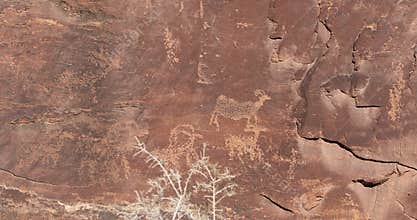Indian rock art ancient engraving Utah 4K