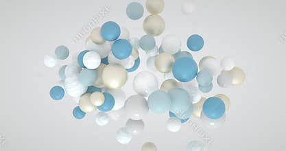 Colorful balloons flying up on white background