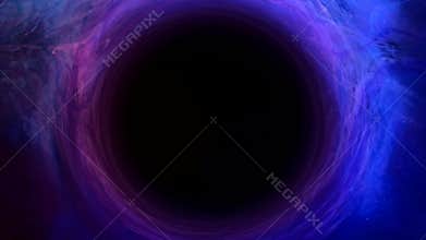 Ink swirl big bang universe origin blue fog circle