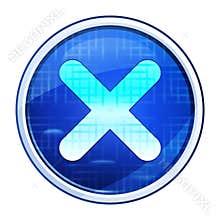 Cross icon futuristic blue round button vector illustration