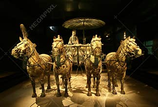 Famous bronze chariot in Xian, China