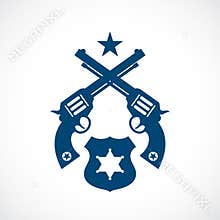 Law and authority vintage vector icon
