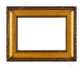 Isolated Photo Frame, Golden Antique Photo Frame, Vintage Border
