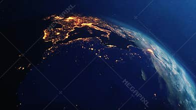The Night seen of Planet Earth City Lights Space Station.