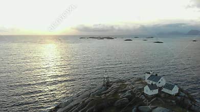 Nature of Norway. Flying over norwegian fjord