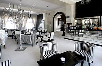 Luxury cafe in expensive hotel