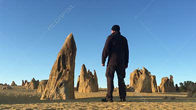 Person hiking in the Pinnacle desert