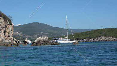 Luxurious yachts anchored at the area of Sivota in Greece 3