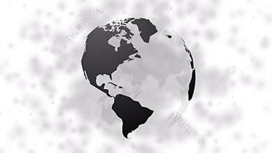 Black globe with dust particle background abstract pollution concept of planet earth solution to ecological problem