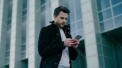 Busy Man Receive Message From Colleague .