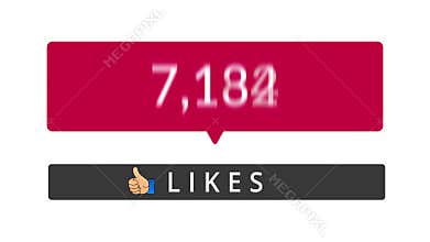 Social media animated likes counter ticker