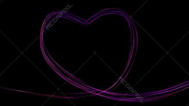 Heart shape colorful light streaks