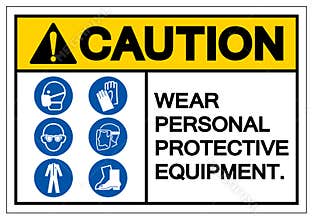Caution Personal Protective Equipment Symbol Sign ,Vector Illustration, Isolate On White Background Label. EPS10