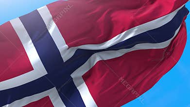 Norway waving flag. Norwegian background