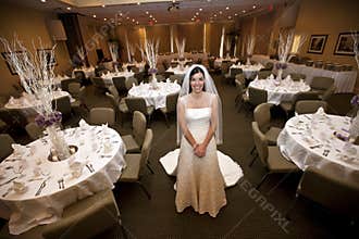 Bride in wedding venue
