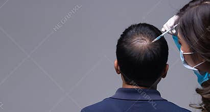 Doctor inject treatment serum vitamins hair fall