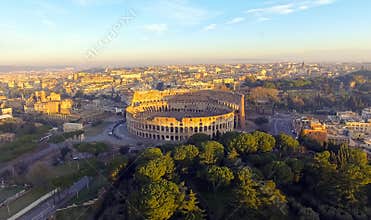 The Colosseum or Coliseum, Flavian Amphitheatre in Rome, Italy