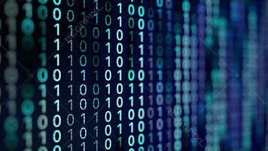 Counting of digital code , Digital code run on screen,Computer language algorithm