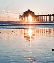 Huntington Beach Pier Sunburst