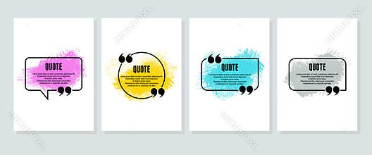 Quote box frame, big set. Quote box icon.