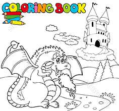 Coloring book with big dragon 1
